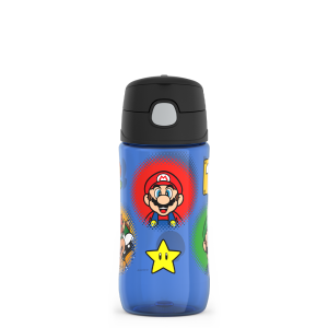 16oz Thermos  Kids Water Bottle With Spout Lid Mario Kart